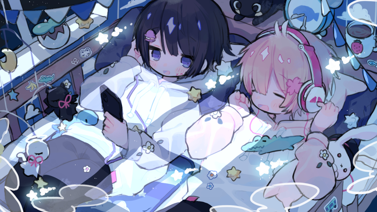 This is a pixiv picture whose title is twinkle night 歌ってみたイラスト.