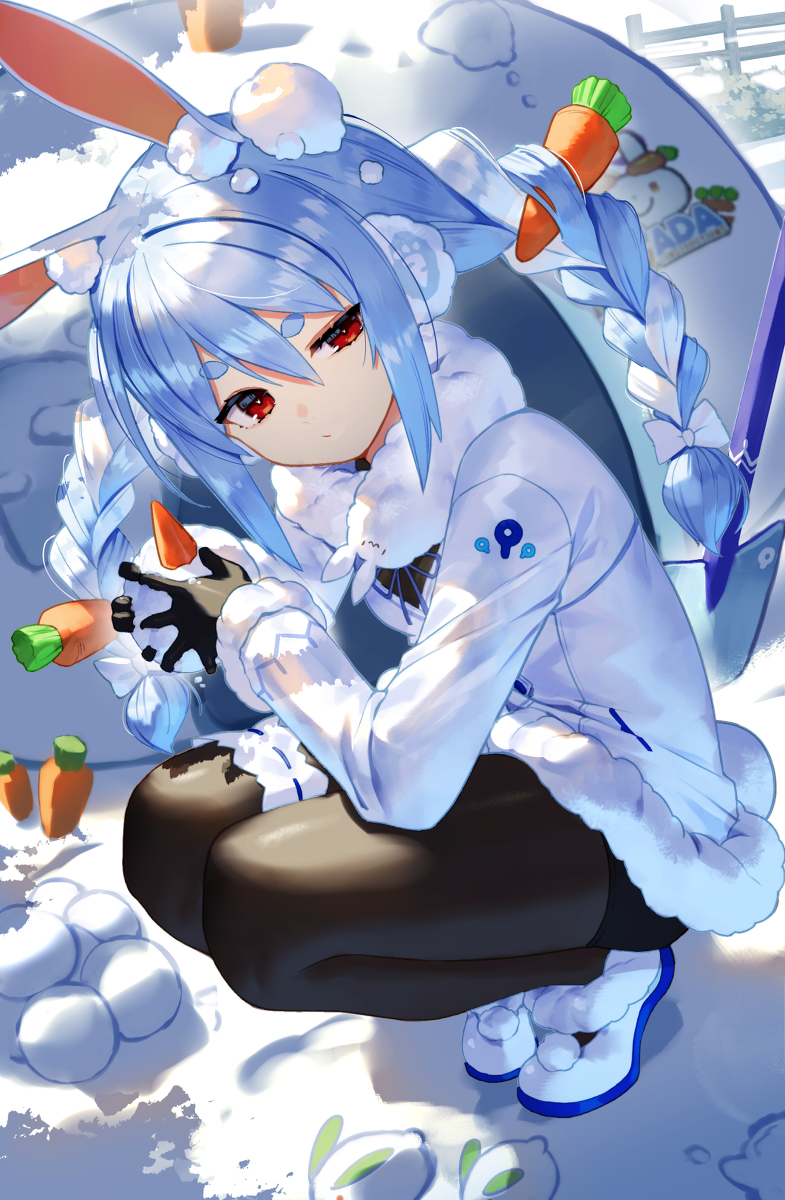 This is a pixiv picture whose title is 雪ウサギ.