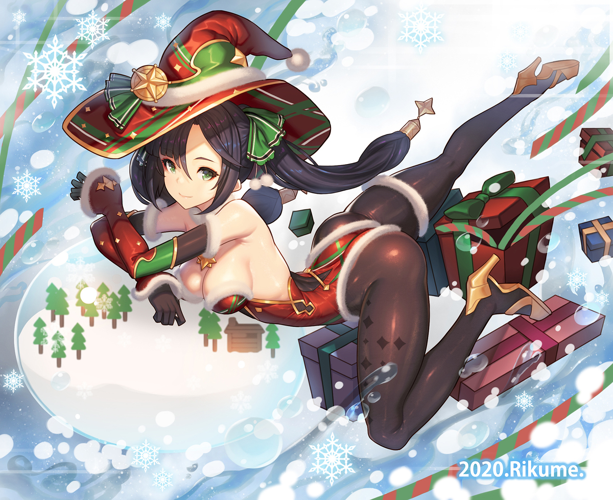 This is a pixiv picture whose title is Christmas Mona.