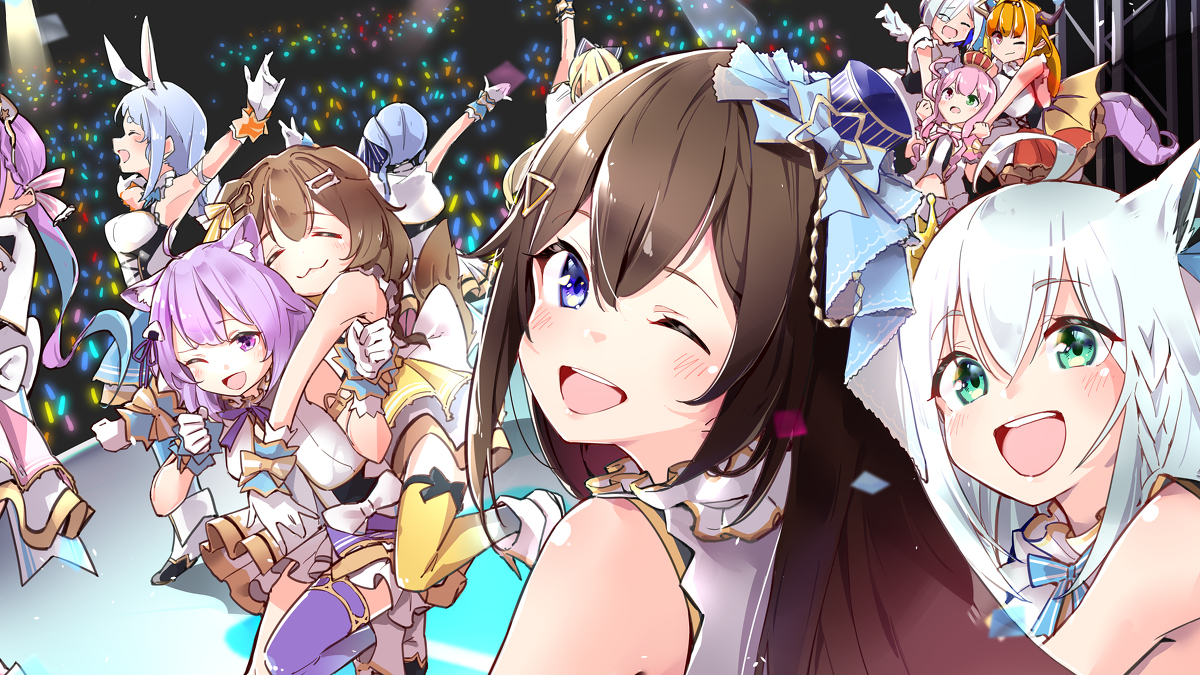 This is a pixiv picture whose title is こえていくホロライブ.