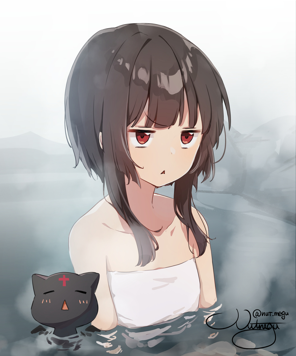 This is a pixiv picture whose title is 温泉めぐみん.