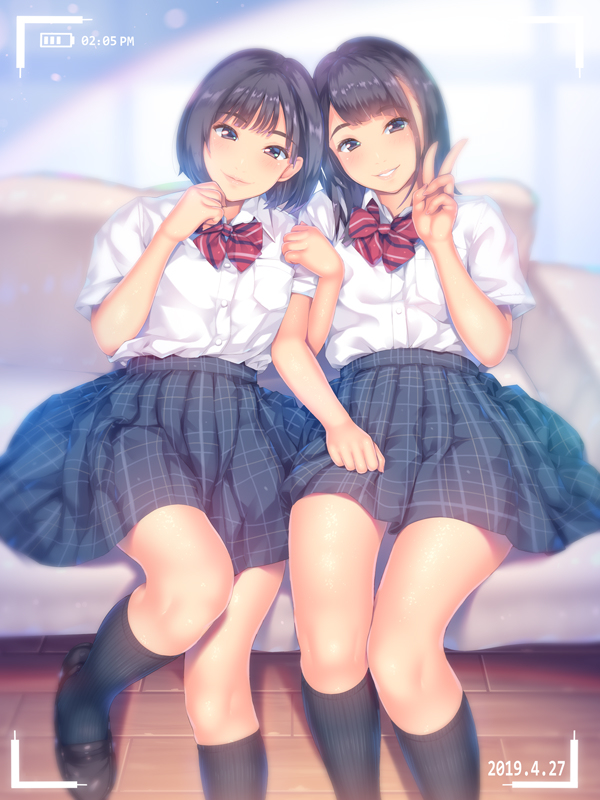 This is a pixiv picture whose title is 深田えいみ+黒崎みか.