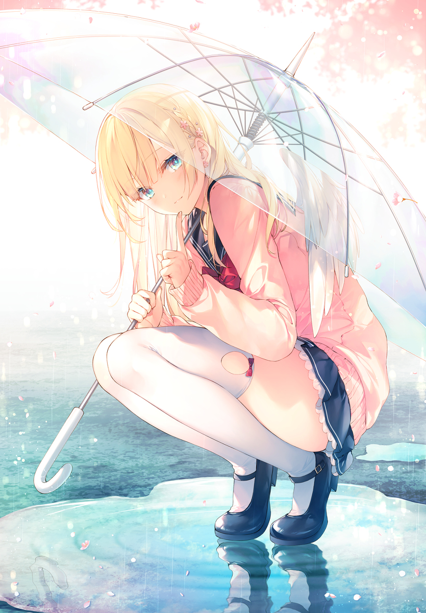 This is a pixiv picture whose title is 花の雨.