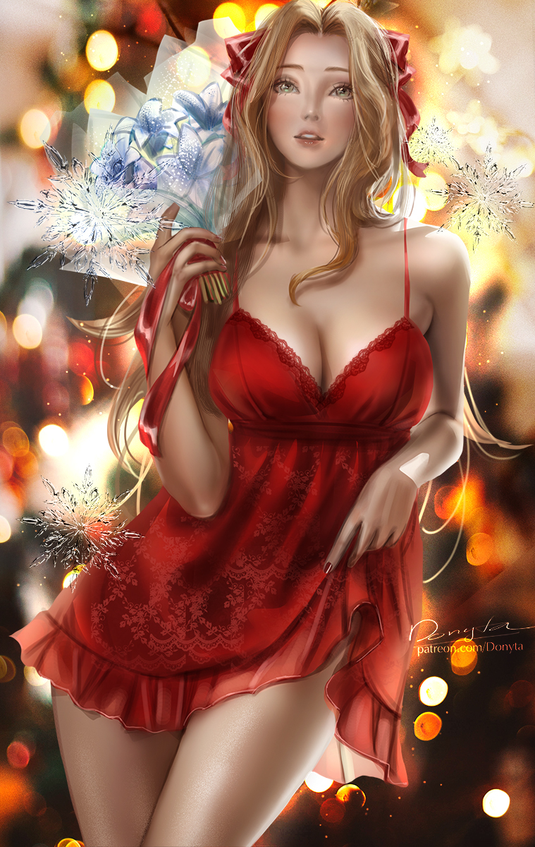 This is a pixiv picture whose title is Aerith Christmas.