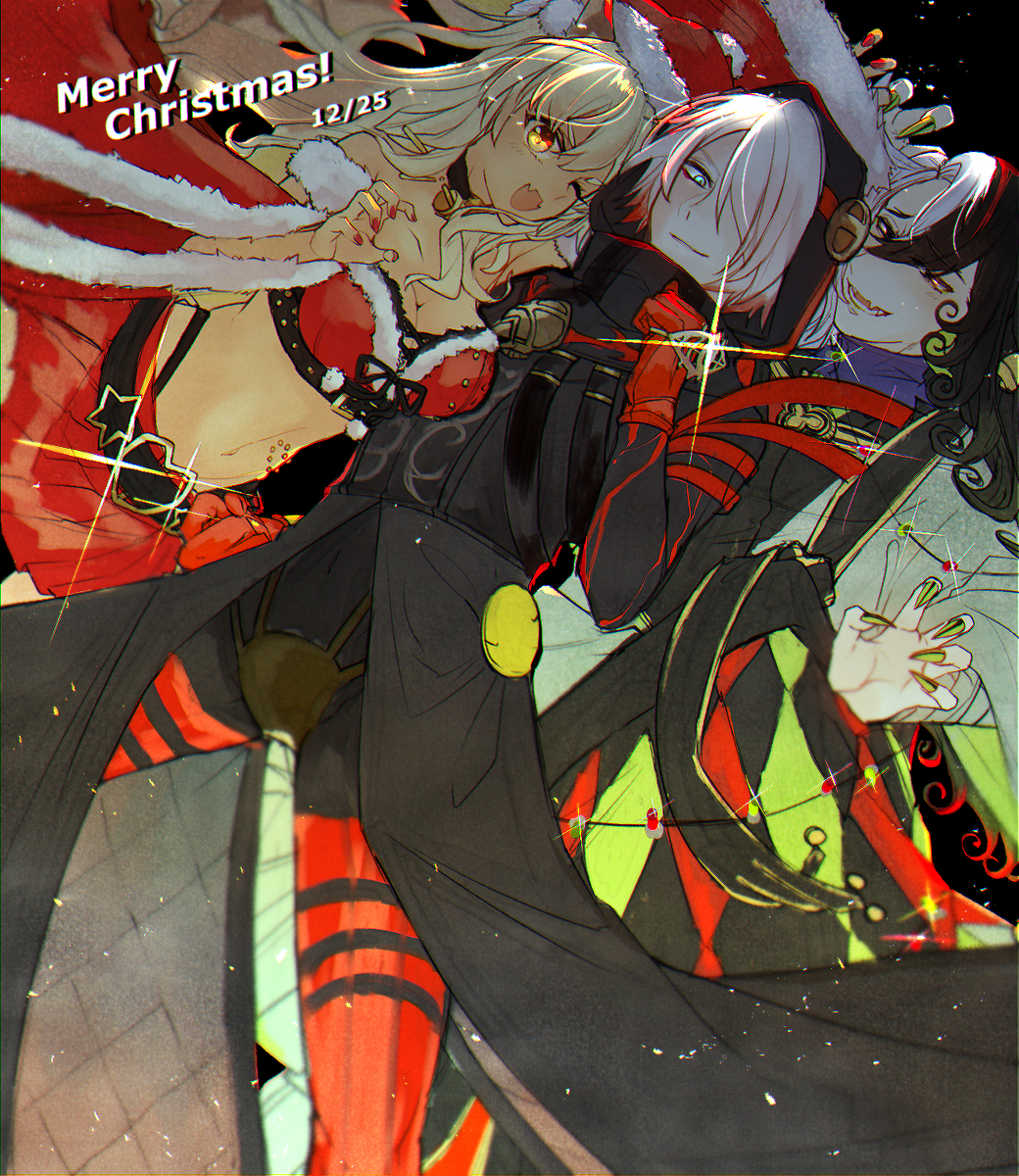 This is a pixiv picture whose title is 今年のWサンタとツリー(広義).