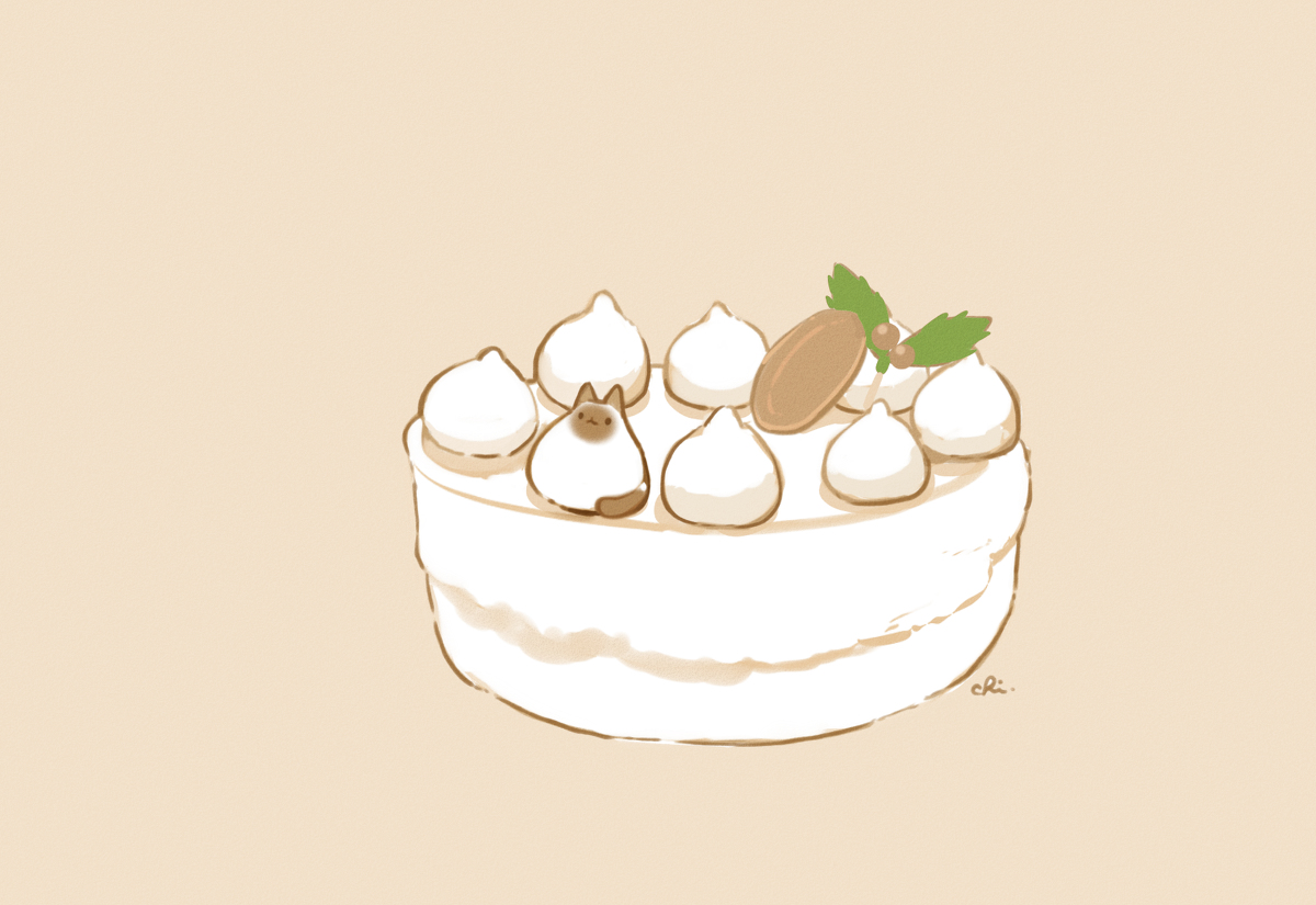 This is a pixiv picture whose title is ケーキねこ.