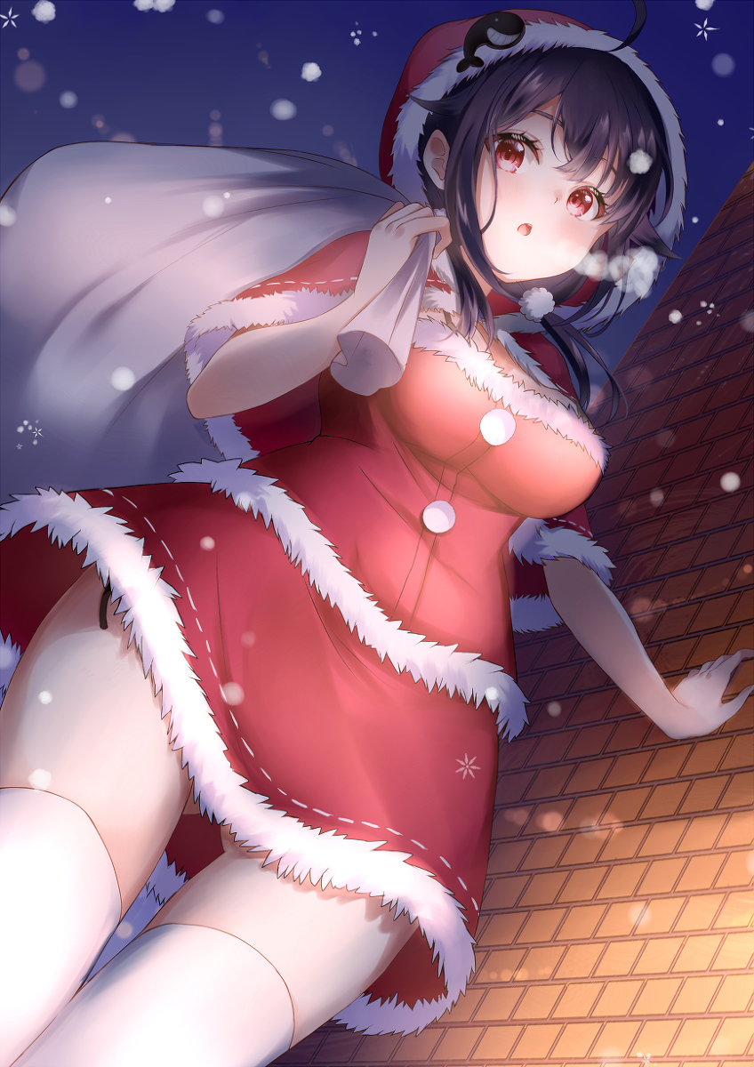This is a pixiv picture whose title is 『提督さん、メリークリスマスです！』.