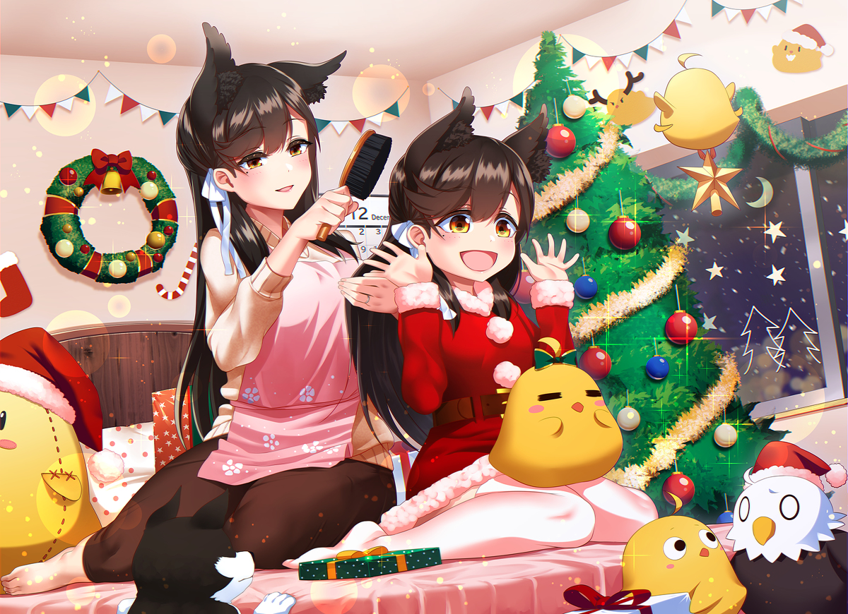 This is a pixiv picture whose title is アズールレーン　クリスマス愛宕&リトル愛宕.