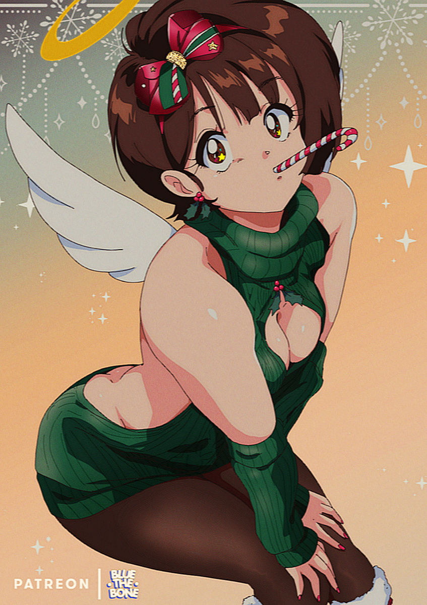 This is a pixiv picture whose title is Bluesona Christmas Angel [OC].