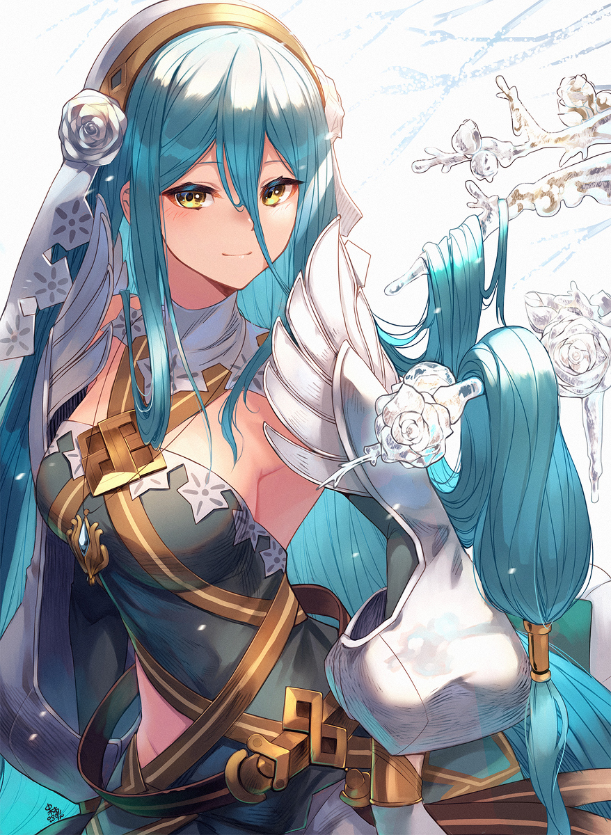 This is a pixiv picture whose title is 【FE】ニフル衣装アクア【ヒーローズ】.