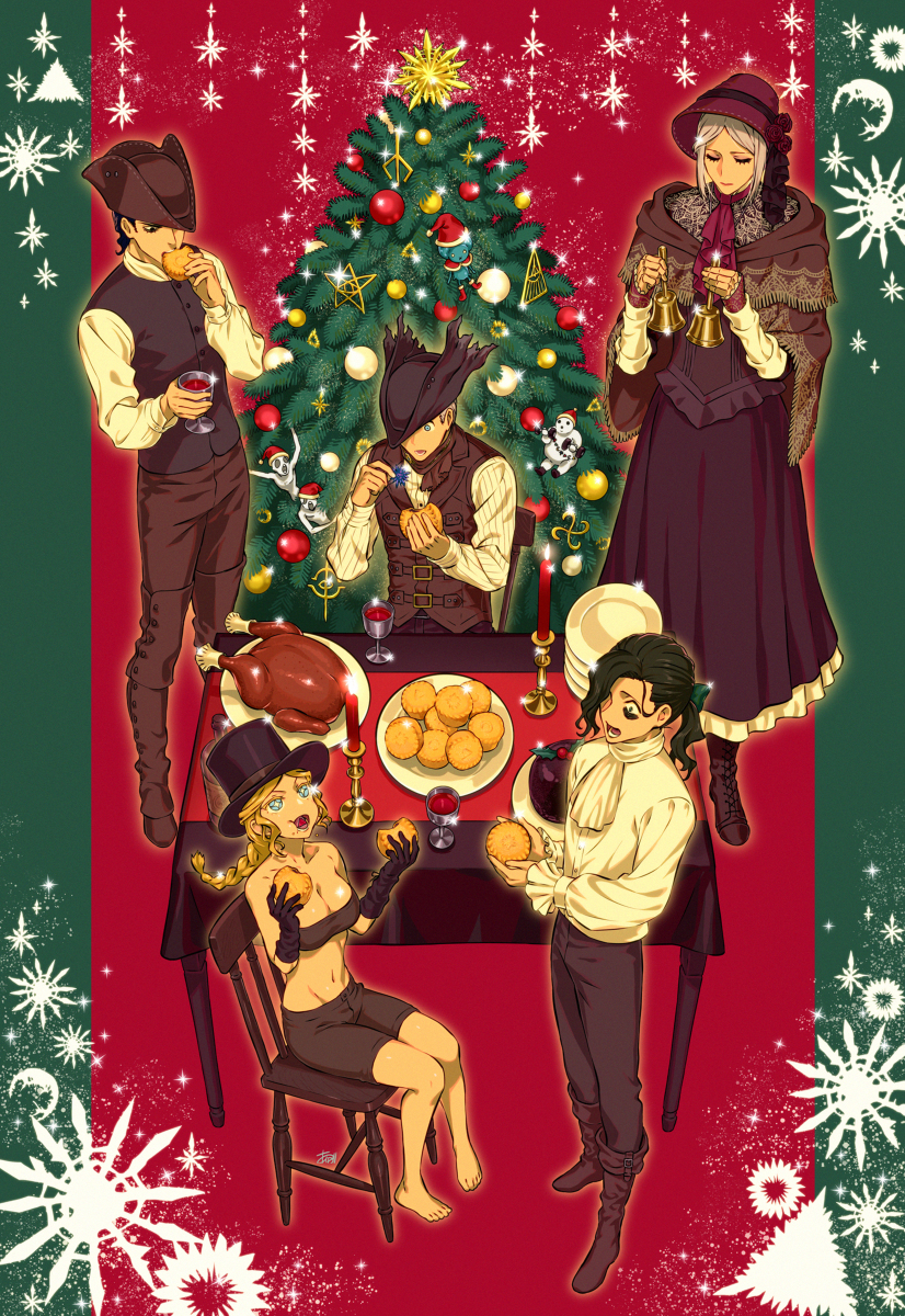 This is a pixiv picture whose title is 狩人達のクリスマス.