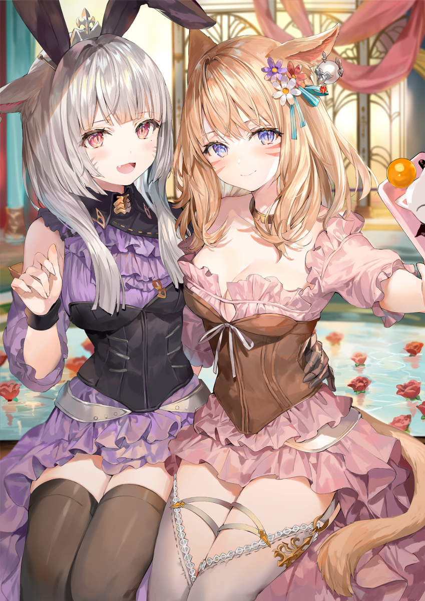 This is a pixiv picture whose title is ツインミコッテ.
