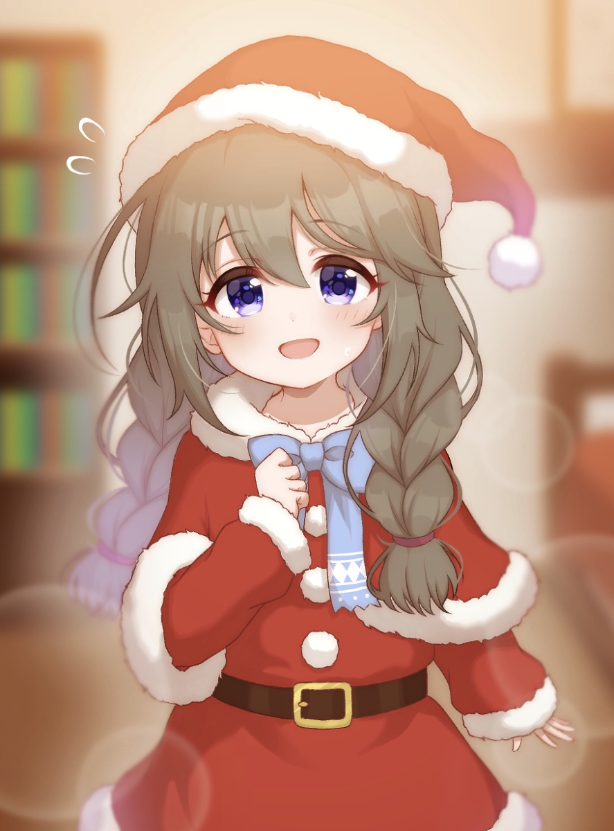 This is a pixiv picture whose title is サンタコス由仁先輩.