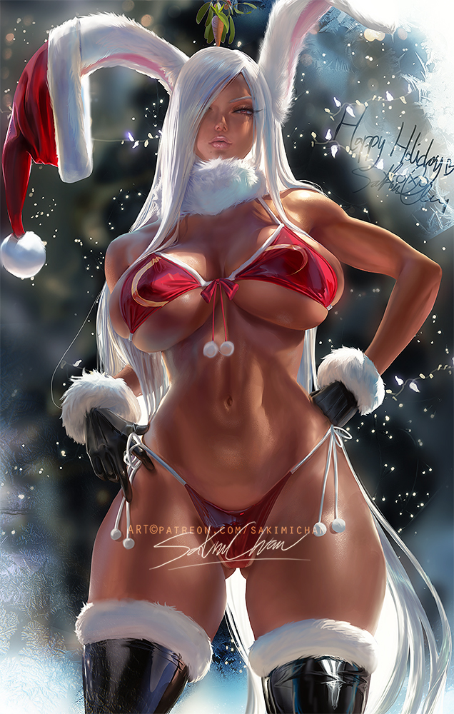 This is a pixiv picture whose title is 节日米尔科兔子 Holiday Miruko.