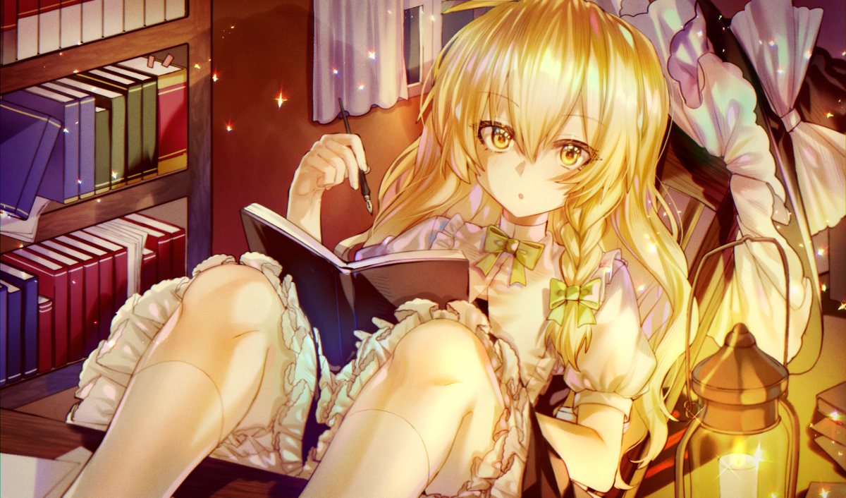 This is a pixiv picture whose title is 夜の魔理沙.