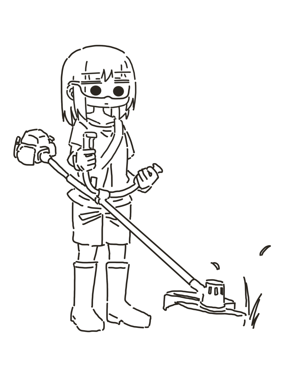 This is a pixiv picture whose title is 草刈り.