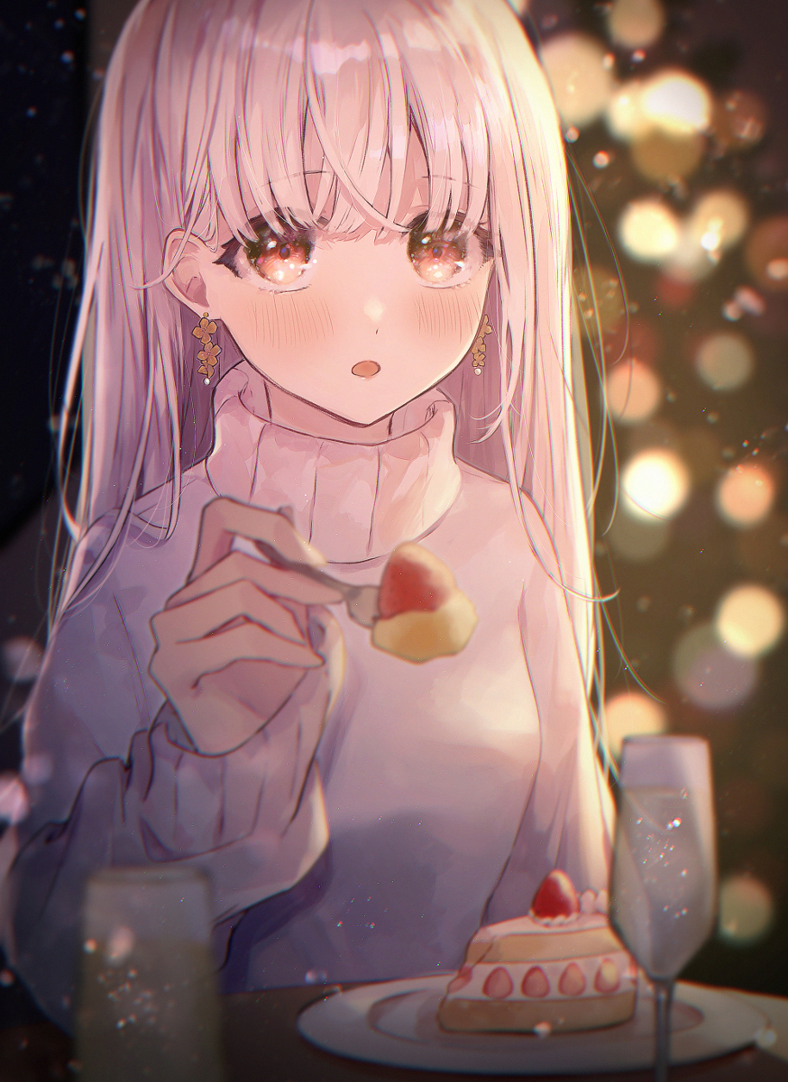 This is a pixiv picture whose title is 「…ひとくち、いりますか？」.