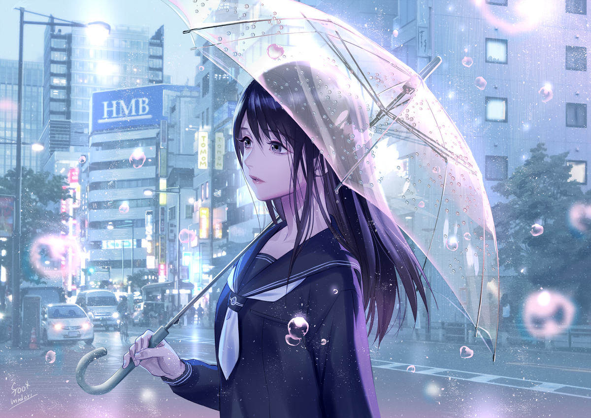 This is a pixiv picture whose title is 小雨の初恋.