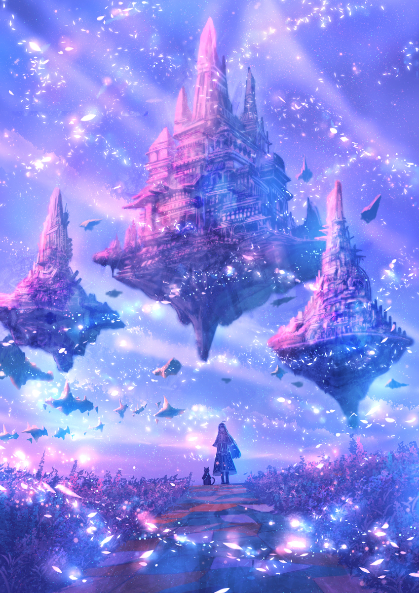 This is a pixiv picture whose title is 紫光の先へ.