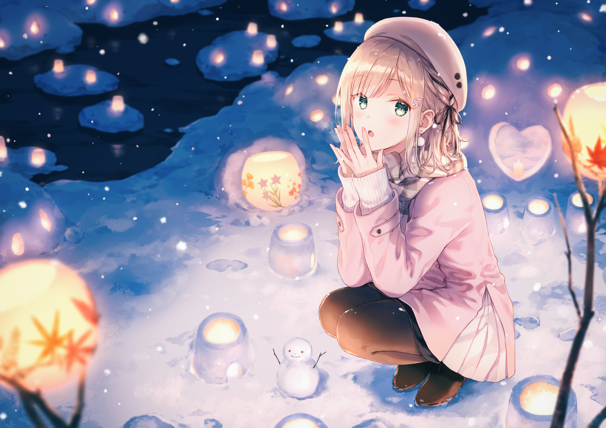 This is a pixiv picture whose title is 雪あかり.