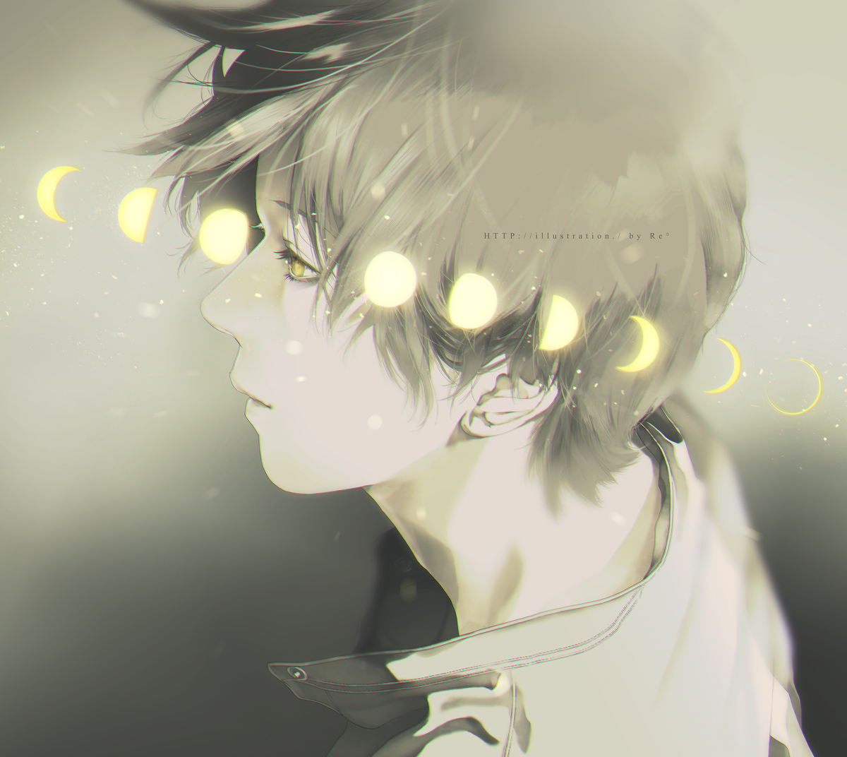 This is a pixiv picture whose title is 月が綺麗ですね.