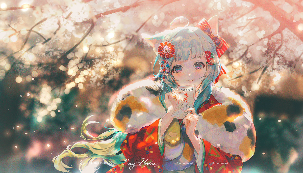 This is a pixiv picture whose title is 2021 大吉.