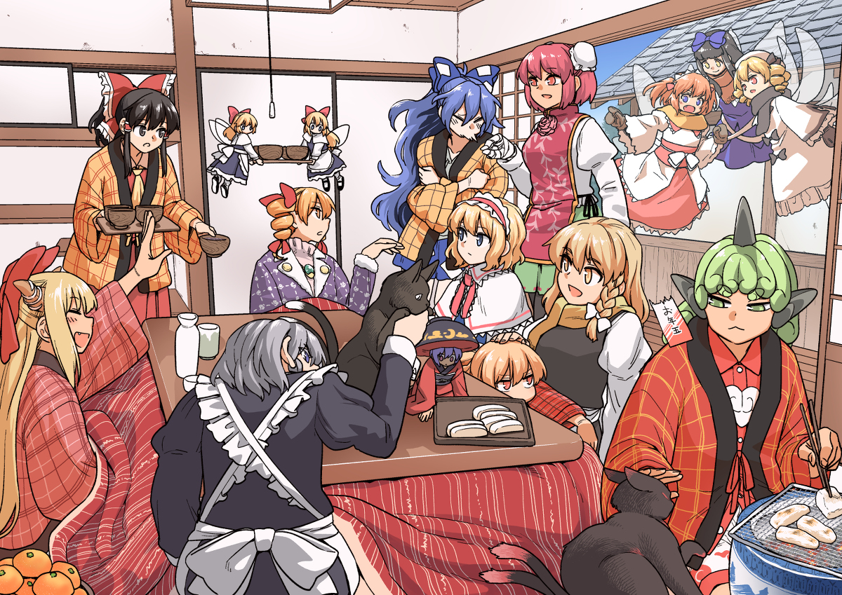 This is a pixiv picture whose title is 神社の元旦.