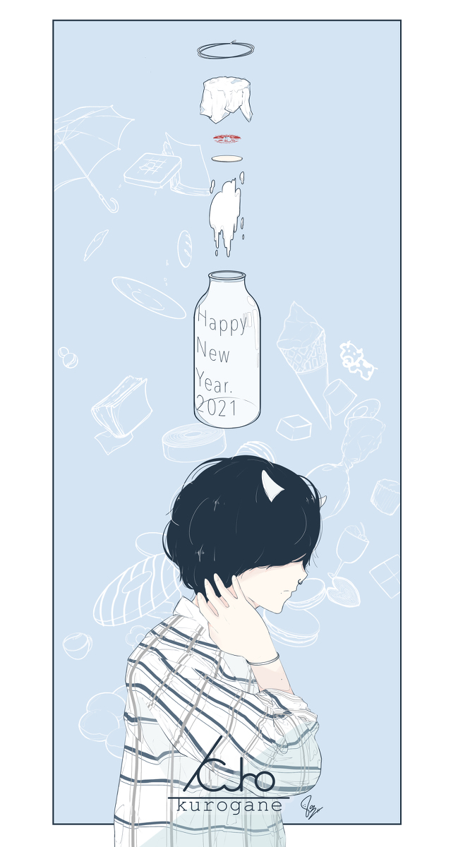 This is a pixiv picture whose title is Happy New Year！！ ｳｼｨ(｢🐮･ω･)｢🐮.