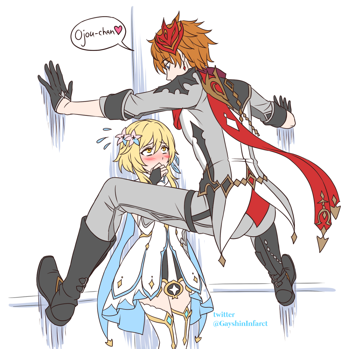 This is a pixiv picture whose title is Chilumi kabedon.