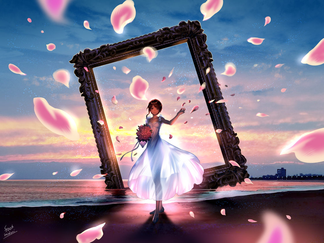 This is a pixiv picture whose title is 悲愴絵画.