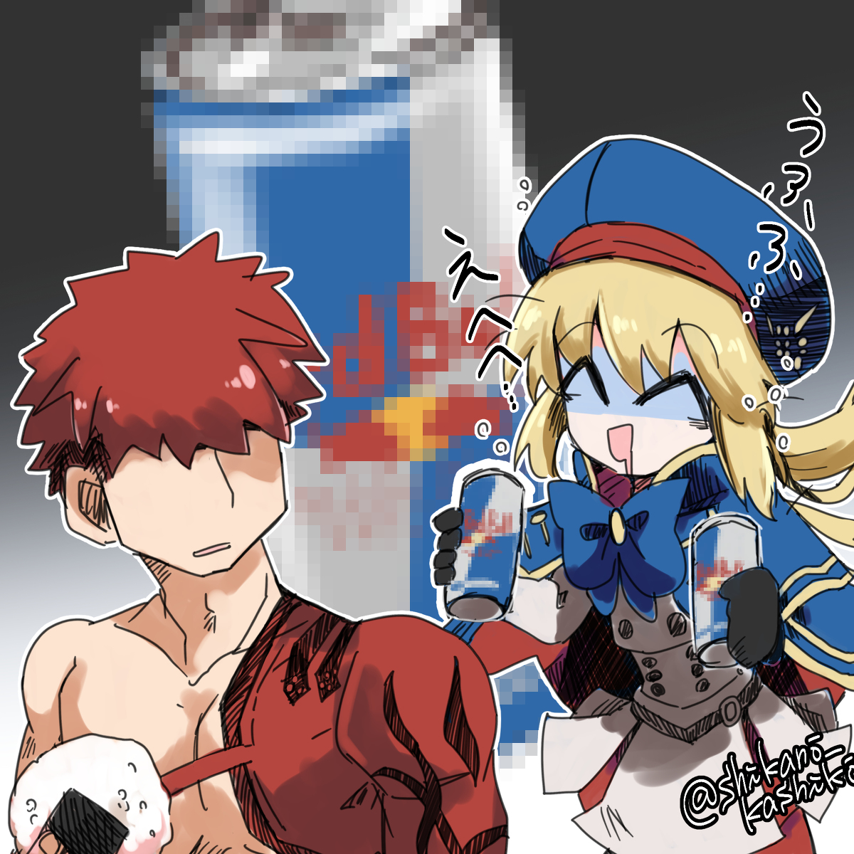 This is a pixiv picture whose title is 周回デビューの村正に差し入れに来るキャストリアちゃん.