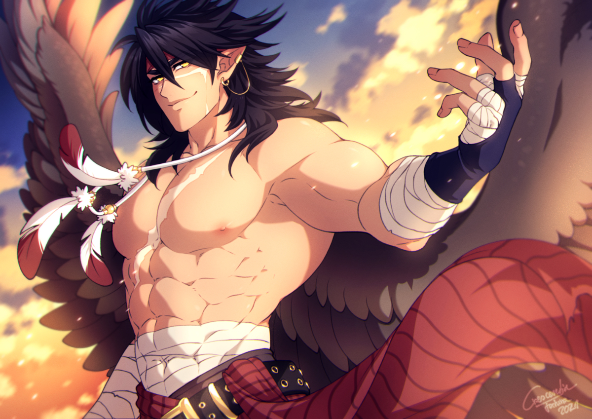This is a pixiv picture whose title is The beefy birb once more.