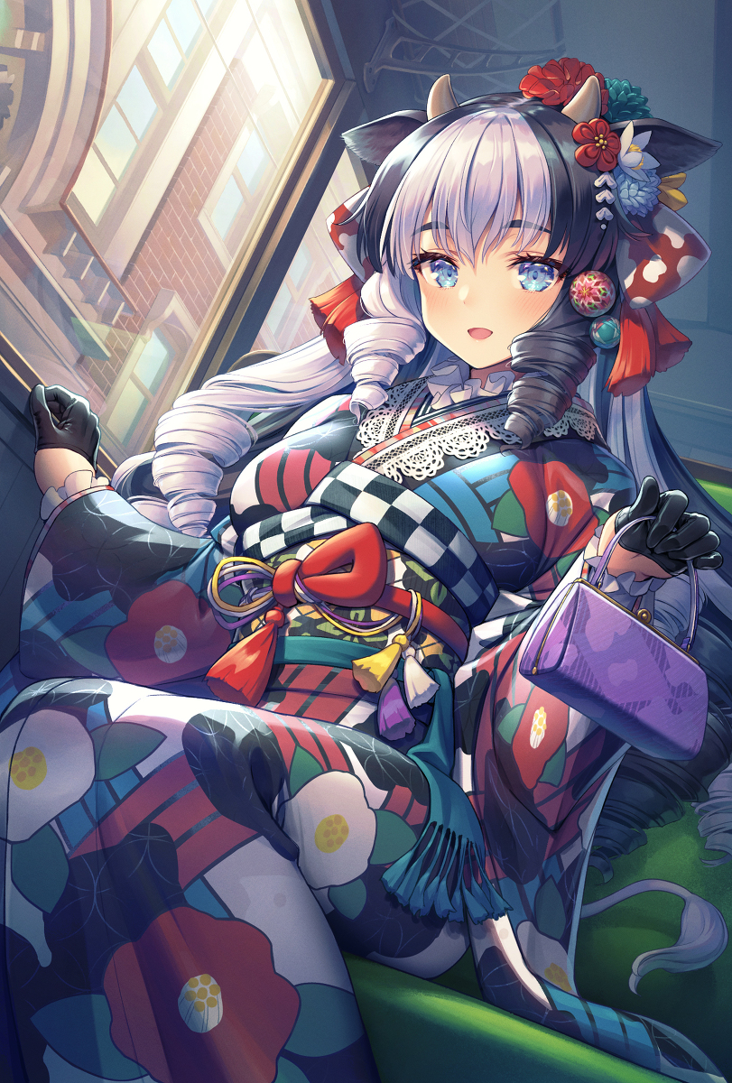 This is a pixiv picture whose title is 「隣、空いていますよ」.