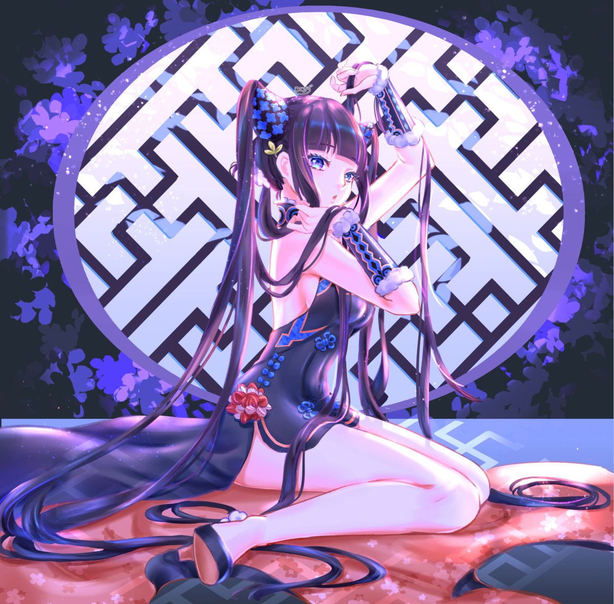 This is a pixiv picture whose title is 羞花.