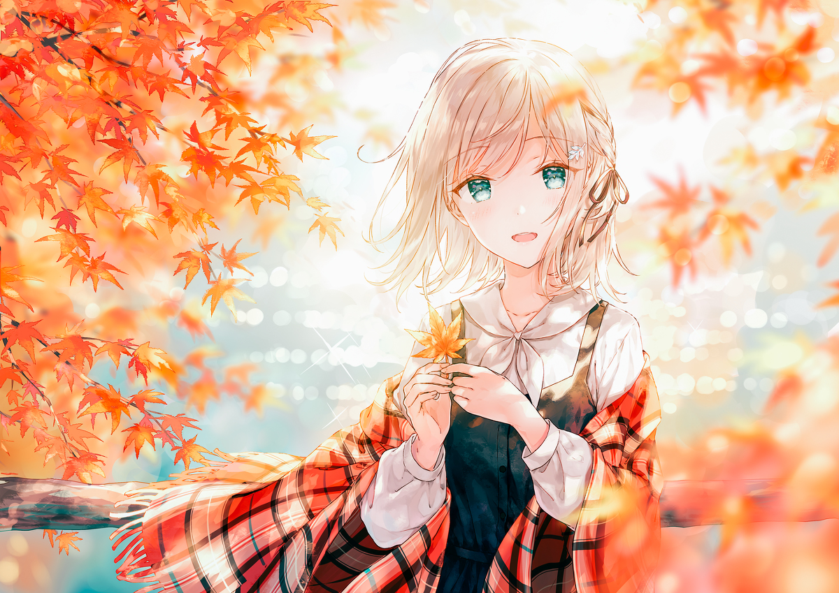 This is a pixiv picture whose title is 秋の木漏れ日.