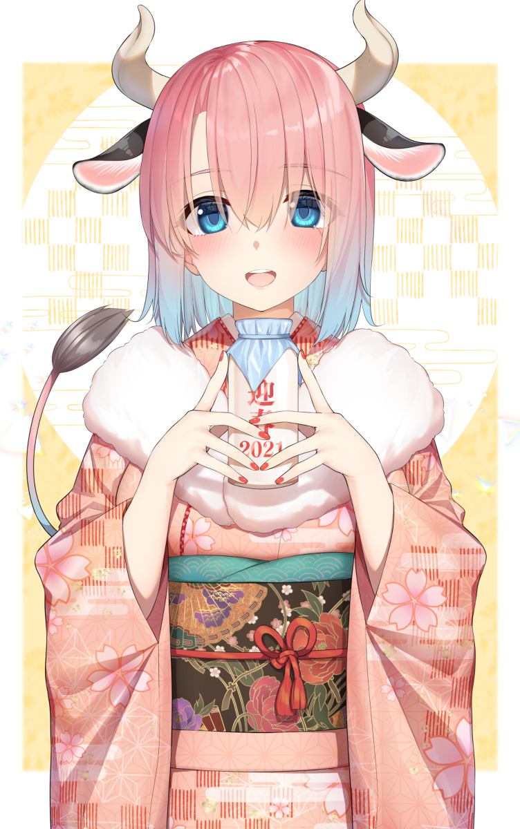 This is a pixiv picture whose title is 丑年みるくちゃん.