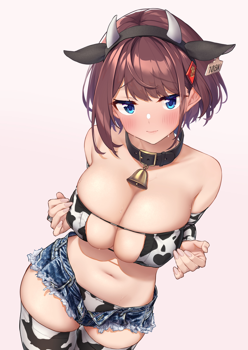 This is a pixiv picture whose title is 牛柄ビキニの一夜ちゃん.