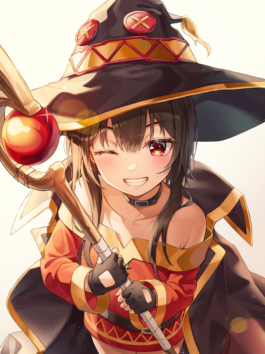 This is a pixiv picture whose title is めぐみん！.