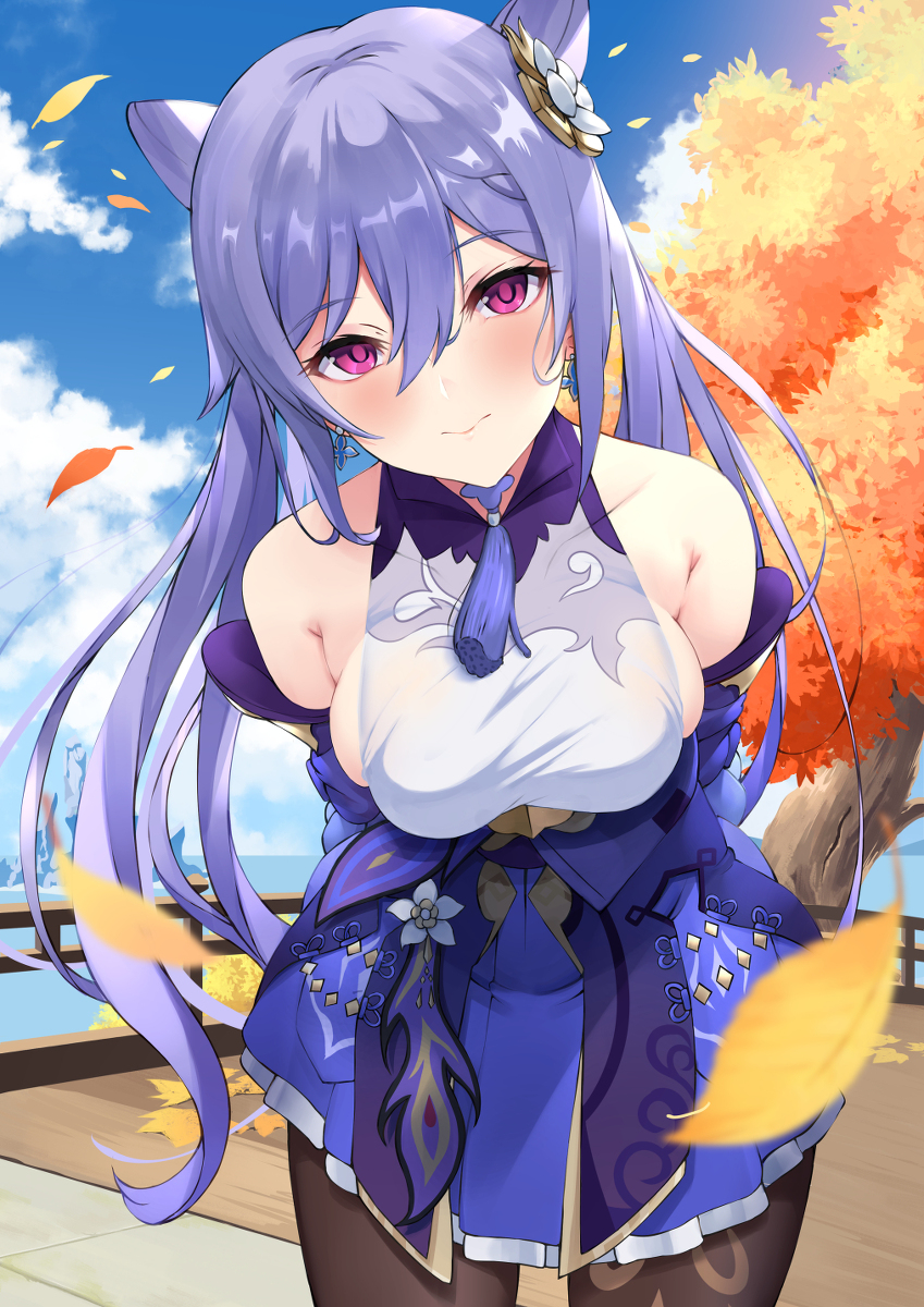 This is a pixiv picture whose title is 待ち合わせ刻晴.