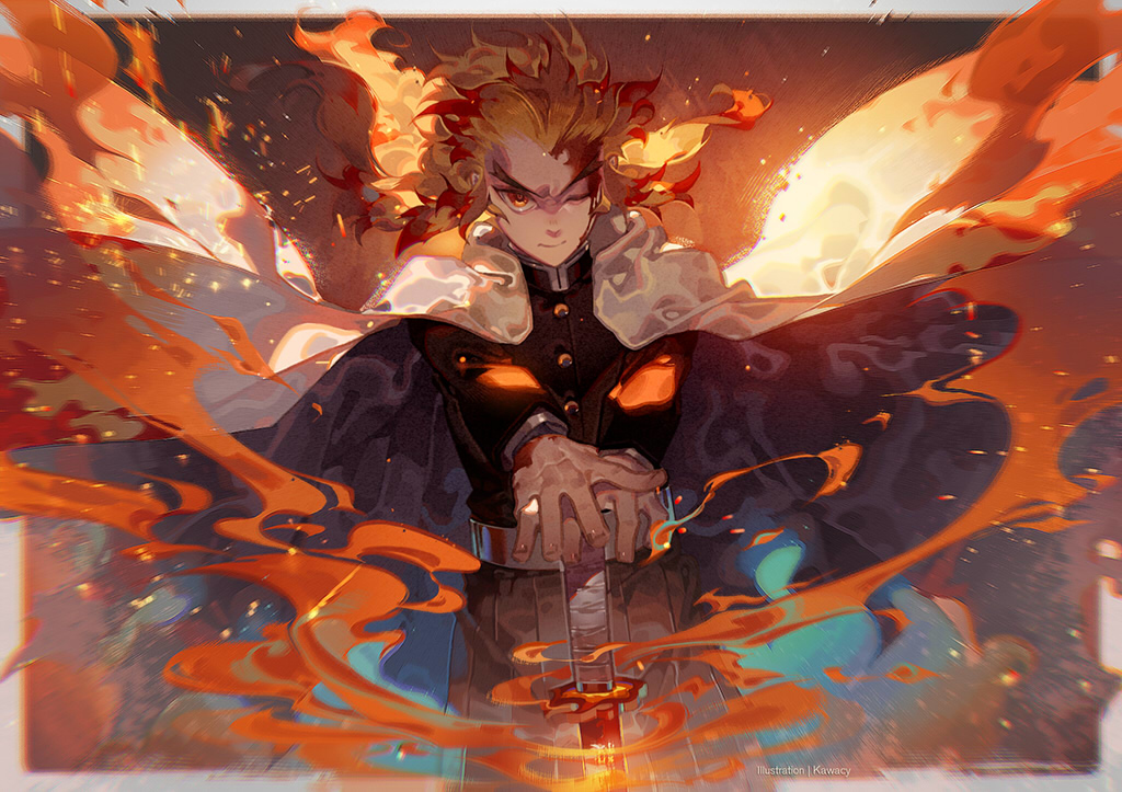 This is a pixiv picture whose title is 煉獄さん.