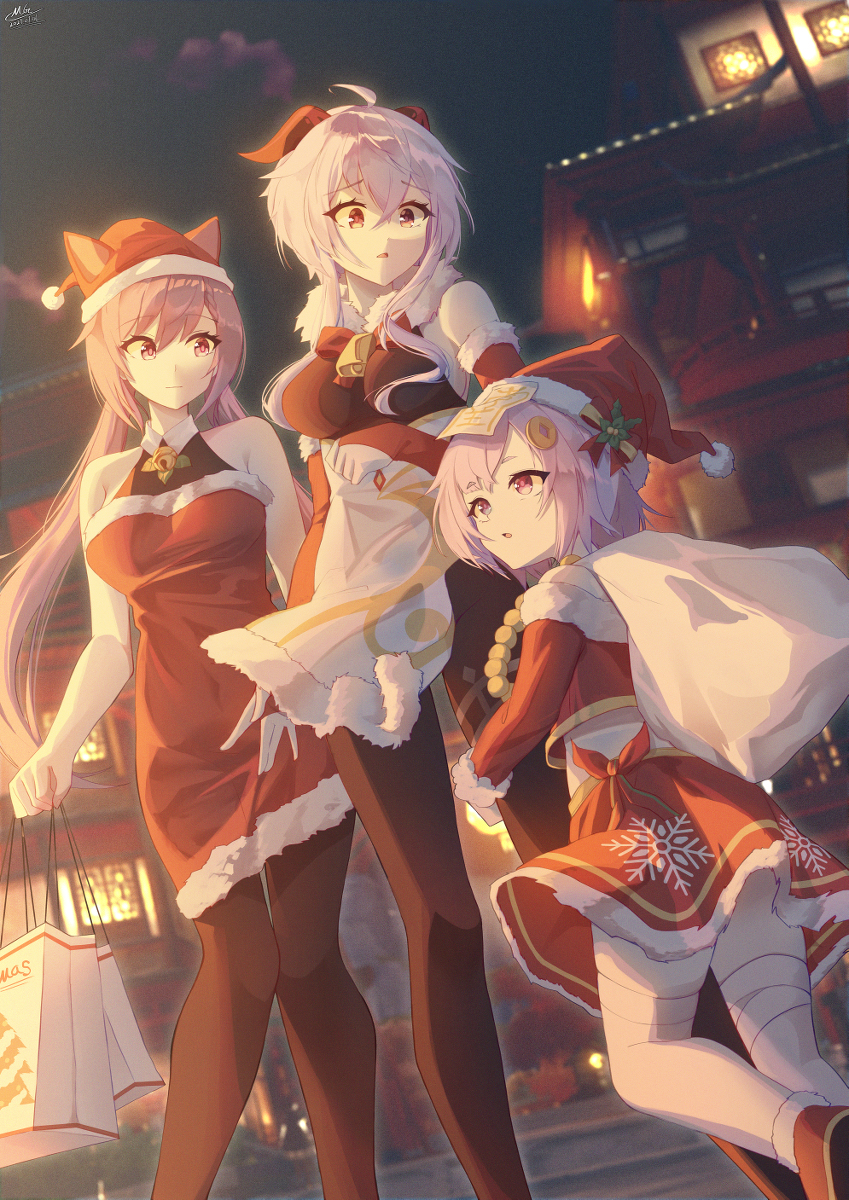 This is a pixiv picture whose title is Genshin Chrismas!.