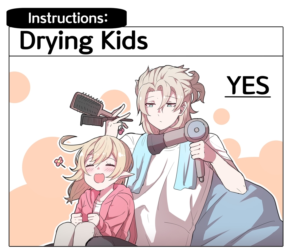 This is a pixiv picture whose title is Drying Kids.