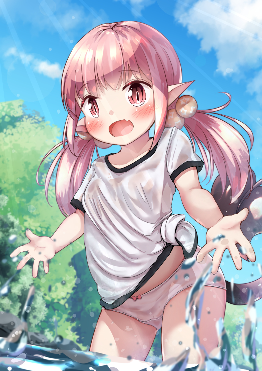 This is a pixiv picture whose title is 水遊びロリサキュバスちゃん.