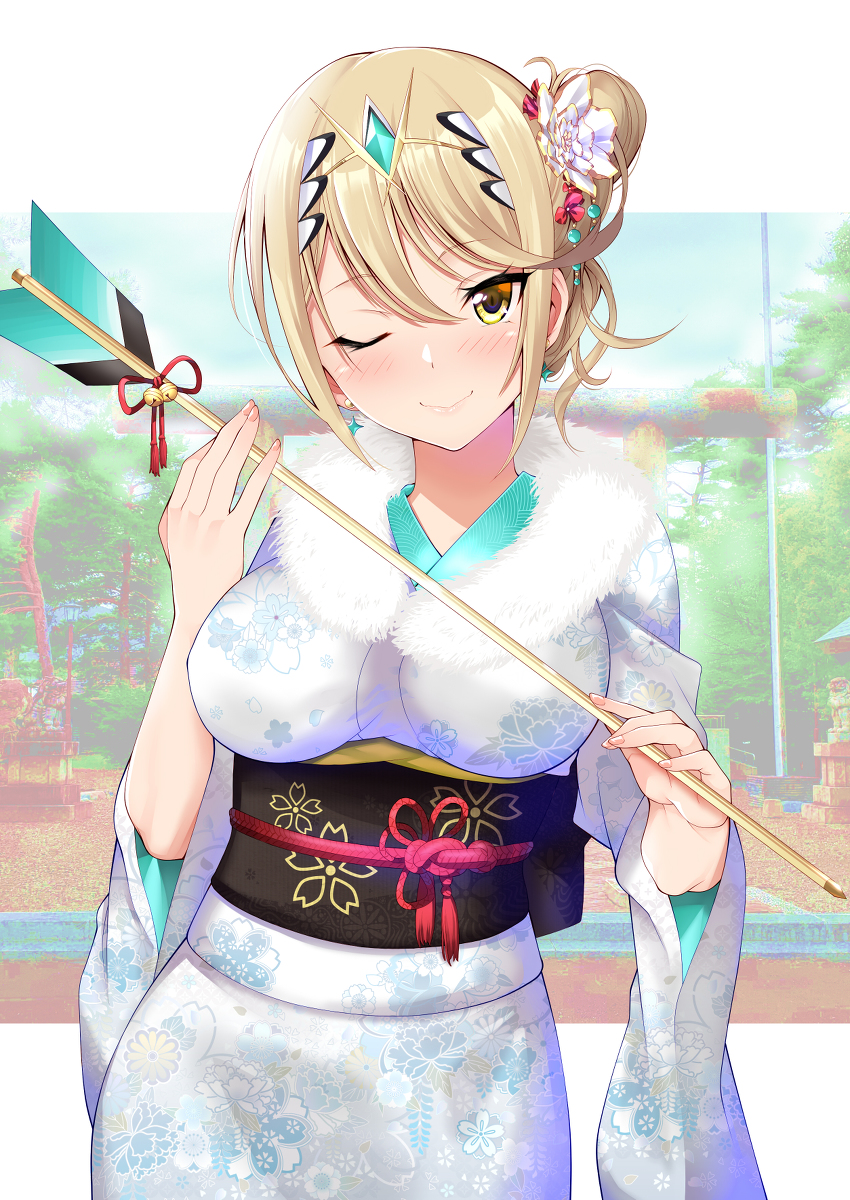 This is a pixiv picture whose title is 初詣ート.