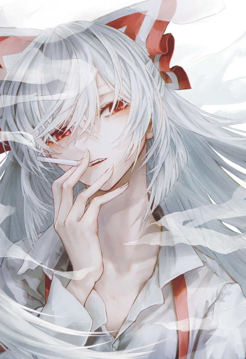 This is a pixiv picture whose title is 藤原妹紅.
