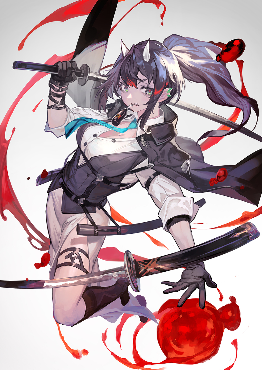 This is a pixiv picture whose title is 不健康元気ドリンクお姉さん.