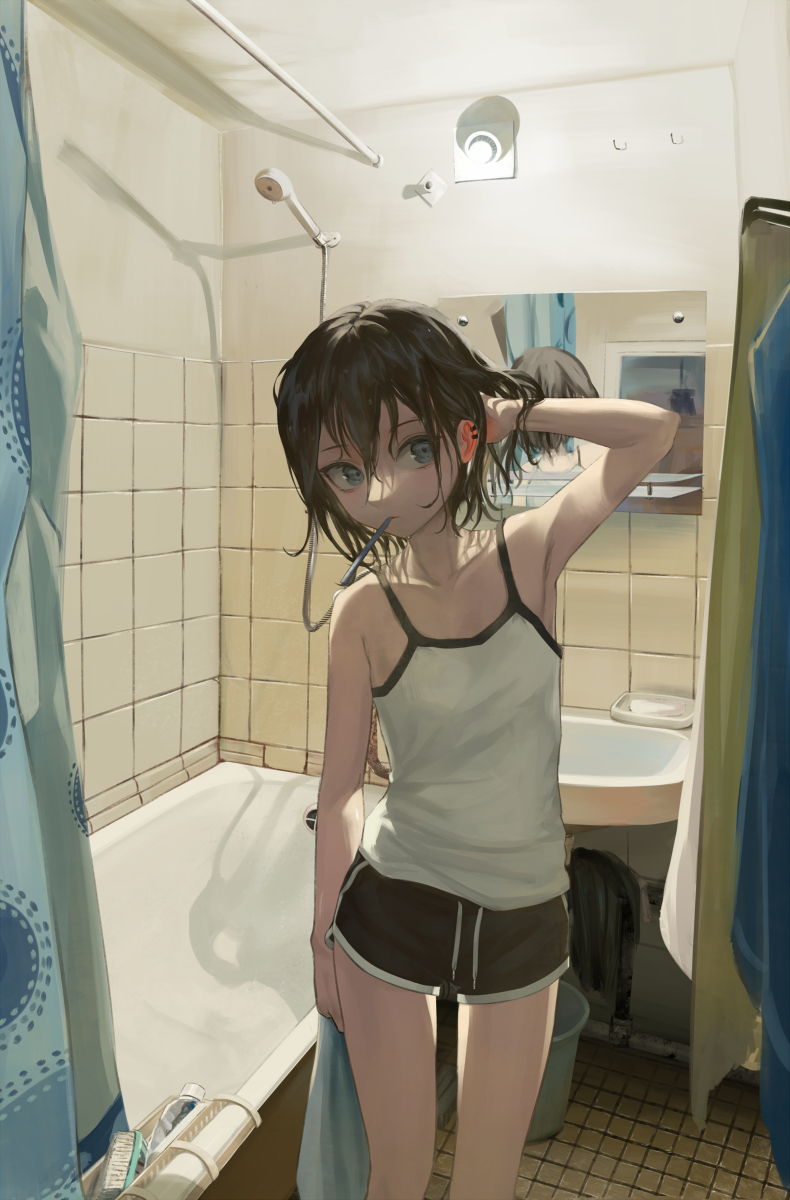 This is a pixiv picture whose title is 湿.