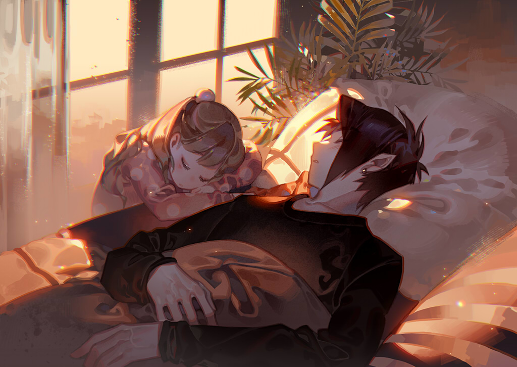 This is a pixiv picture whose title is 熱.