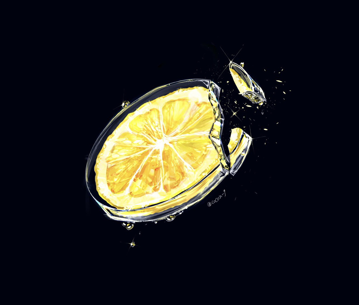 This is a pixiv picture whose title is glass Lemon.