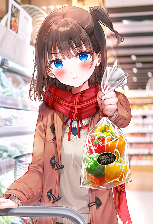 This is a pixiv picture whose title is ダメですよ、先輩。ちゃんと野菜も食べないと...！.